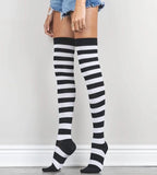 Bold Stripe (Black, White) Over The Knee