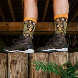 Owl Alert (Green) Merino Wool Unisex Crew Sock S/M
