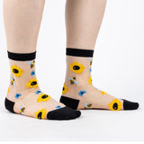 You Are My Sunshine Sheer Crew Socks S/M