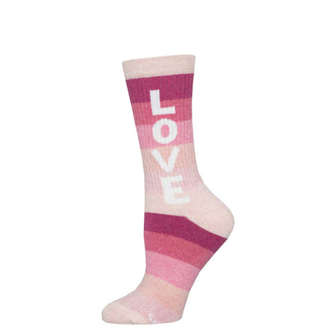 LOVE (Pink) Unisex Active Crew Socks S/M