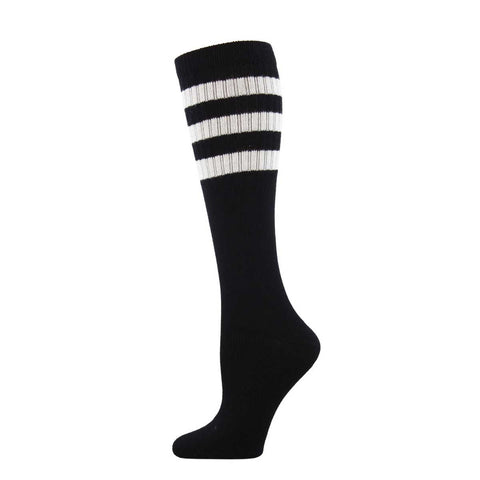 High Roller Stripe (Black/White ) Unisex Knee Highs S/MD