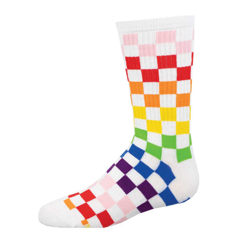 Check Me Out (White) Kids' Athletic Crew Socks (Age 7-10)