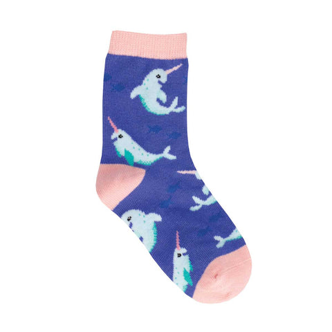 Gnarly Cute Narwhals Kids' Crew Socks (Age 2-4)