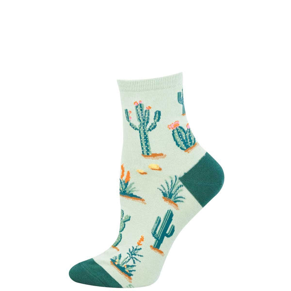 Deserted By My Cactus Women's Mini Crew Socks Green