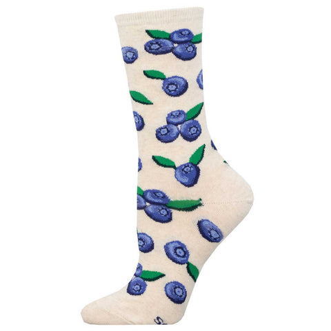 Maine Blueberries (Ivory Heather) Women's Crew Sock