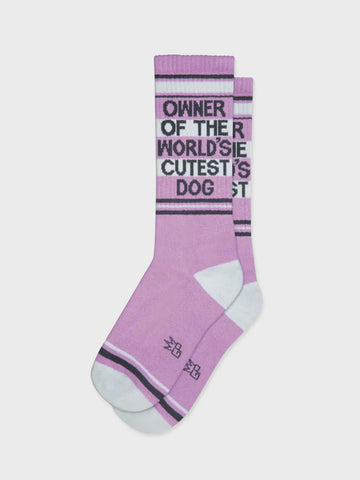 Owner Of The World's Cutest Dog (Lilac) Unisex Crew Socks