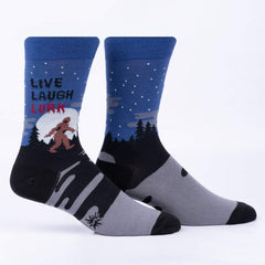 Live, Laugh, Lurk-Glow in the Dark Bigfoot Men's Crew