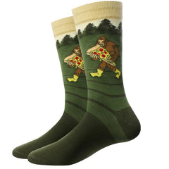 Bigfoot And Pizza Men's Crew Socks