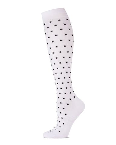 Classic Polka Dot (Black on White) Compression Socks