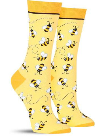 Bumble Bees (Yellow) Women's Crew Socks