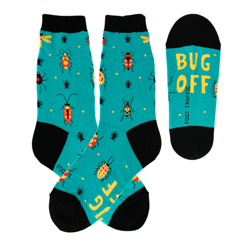 Bug Off! Insects (Turquoise) Women's Crew Socks