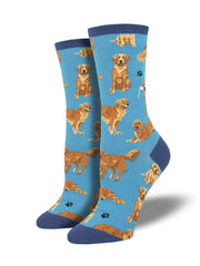 Golden Retriever (Blue) Women’s Crew Socks
