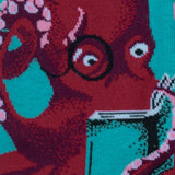 Octive Reader, Octopus (Teal) Men's Crew Socks