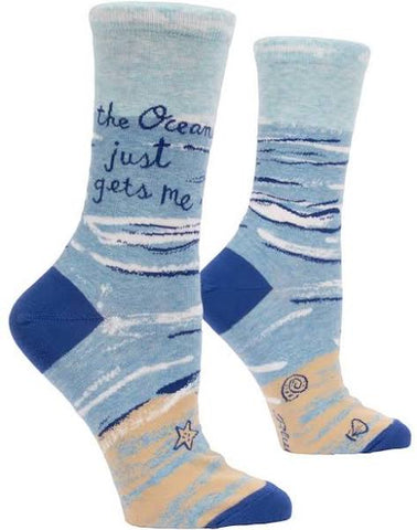 The Ocean Just Gets Me Women's Crew Socks