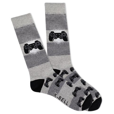 Born To Game (Grey) Men's Crew Socks