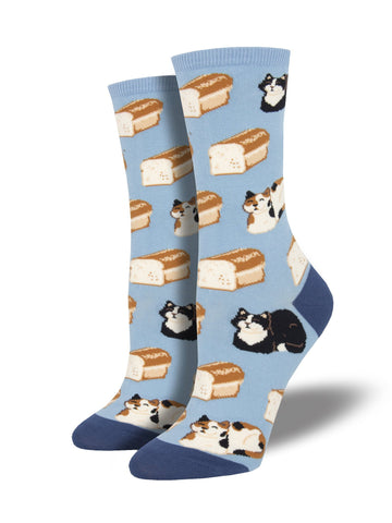 Cat Loaf (Blue) Women’s Crew Socks