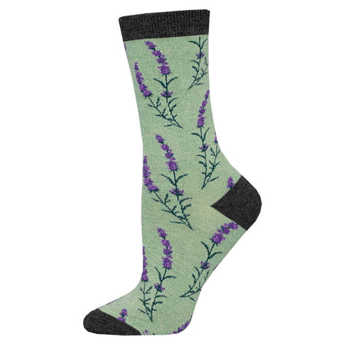 Lovely Lavender Women's Bamboo Socks Green Heather