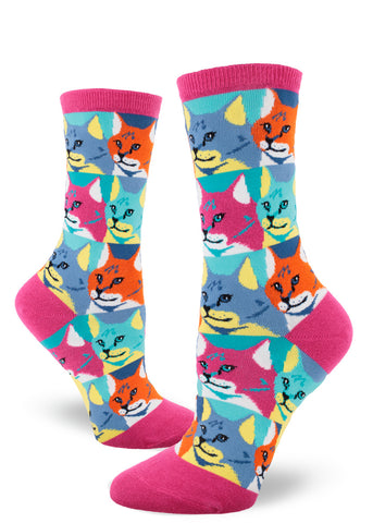 Pop Art Cat Women's Crew Socks