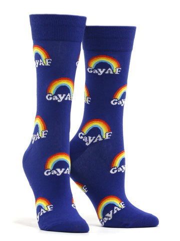 Gay AF, Rainbows Unisex S/M Crew Socks