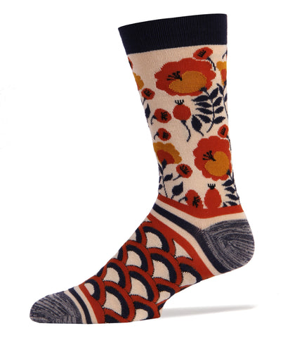 The Wild Floral Men's Bamboo Crew Sock