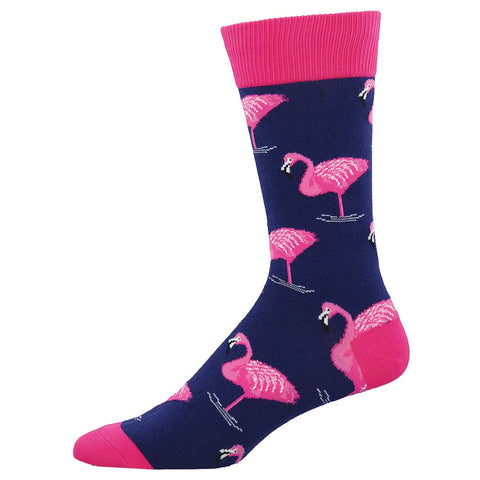 Flamingo (Navy) King Size Men's Socks