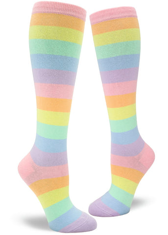 Pastel Rainbow Women's Knee Highs