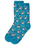 Camping Koalas (Lagoon) Women's Bamboo Crew Socks