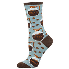 Pot Head, Coffee (Blue) Women's Crew Sock