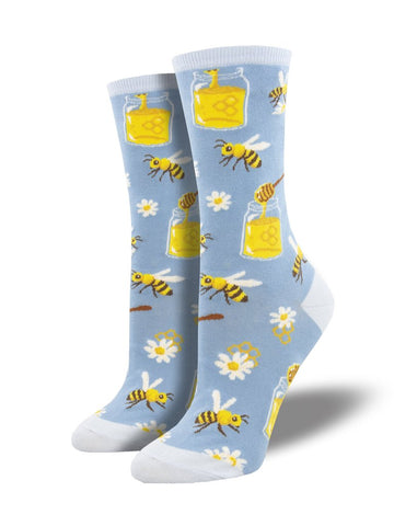 Bee My Honey (Sky Blue) Women's Crew Sock