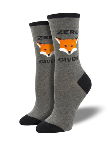 Zero Fox Given (Grey) Women's Crew Socks