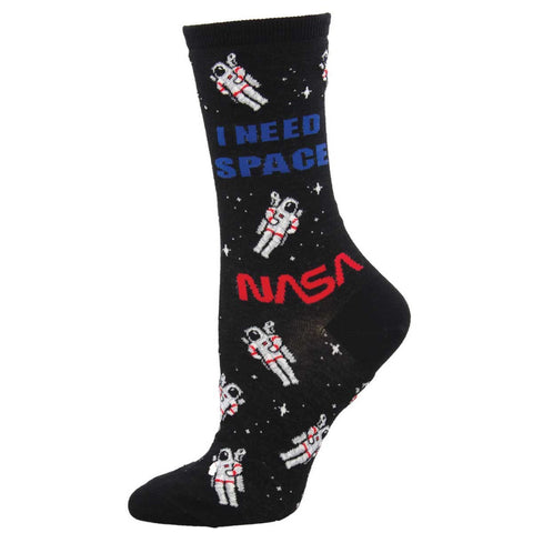 I Need Space, Nasa (Black) Crew Sock S/M