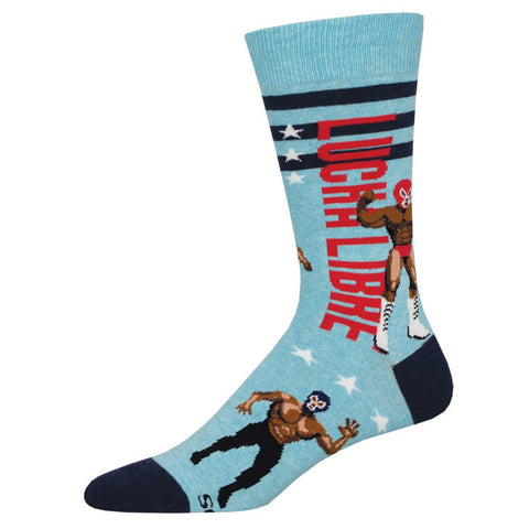 Lucha Libre (Blue) Men's Crew Socks