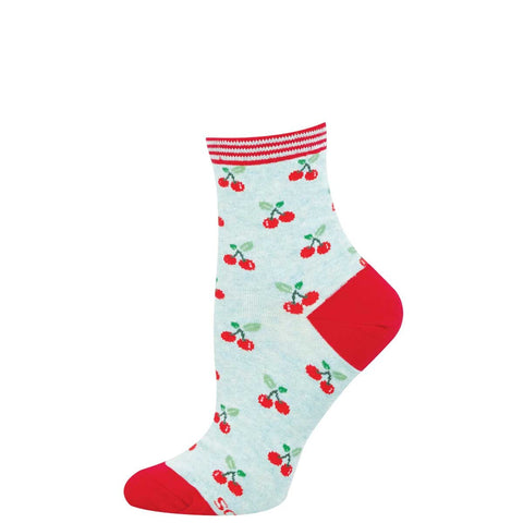 Everything Is Cherry (Black) Mini Crew Sock S/M