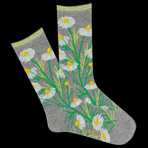 Daisy Garden (Grey) Women's Crew Socks