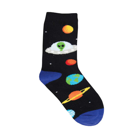 Space Race Crew Socks (Age 4-7)