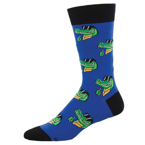 Cool As A Croc (Blue) Men's Crew Sock
