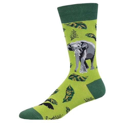 Asian Elephant, Endangered Species Men's Crew Sock