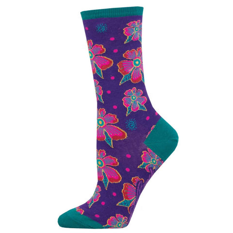 Santa Fe Floral, Laurel Burch (Purple) Crew Socks S/M