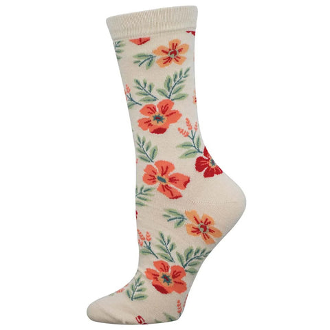 Wild Flowers (Ivory) Bamboo Crew S/M