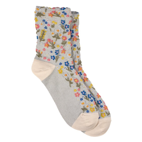 Harga Garden Flowers (Grey) Women's Crew Sock