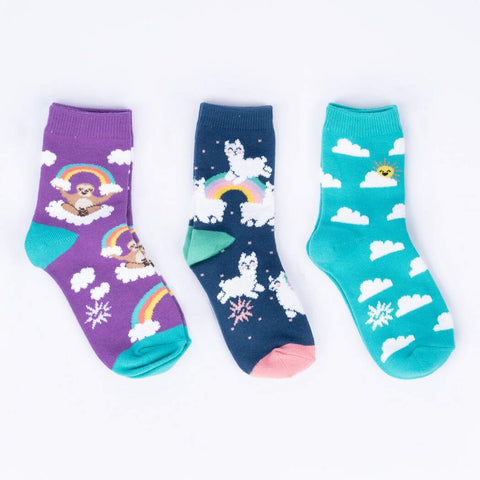Sloth Dreams Kids' (Age 7-10) Crew Socks 3-Pack