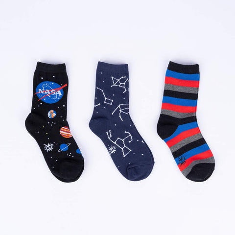 Solar System Kids' (Age 3-6) Crew Socks 3-Pack