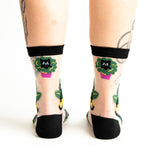 I Do What I want (Black Cats) Sheer Crew Socks S/M