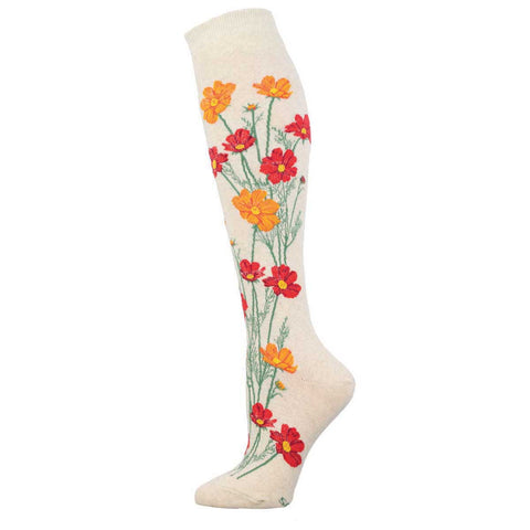 Where The Wildflowers Grow (Ivory) Women's Knee Highs