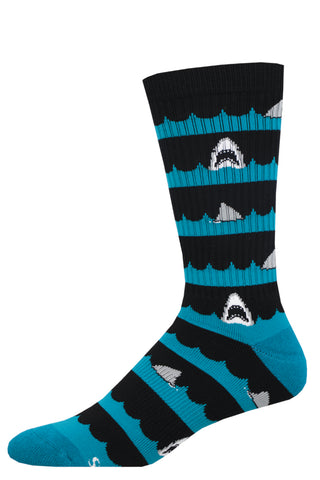 Shark Bait (Black) Unisex Active Crew Socks L/XL