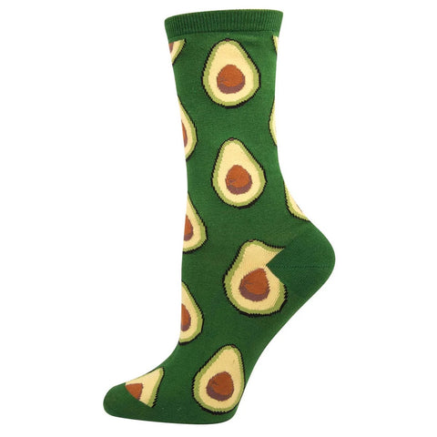 Avocado (Green) Crew Socks S/M