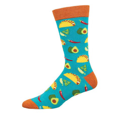 Something To Taco 'Bout (Blue) Bamboo Crew Socks L/XL