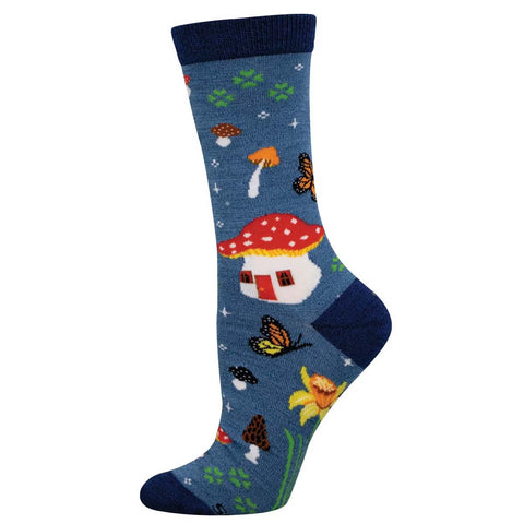 Magical Forest (Blue) Bamboo Crew Sock S/M