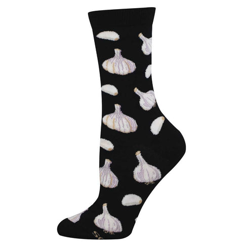 Gilroy Garlic (Black) Bamboo Crew Socks S/M