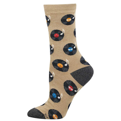 Vinyl Sounds Better (Hemp Heather) Bamboo Crew Socks S/M